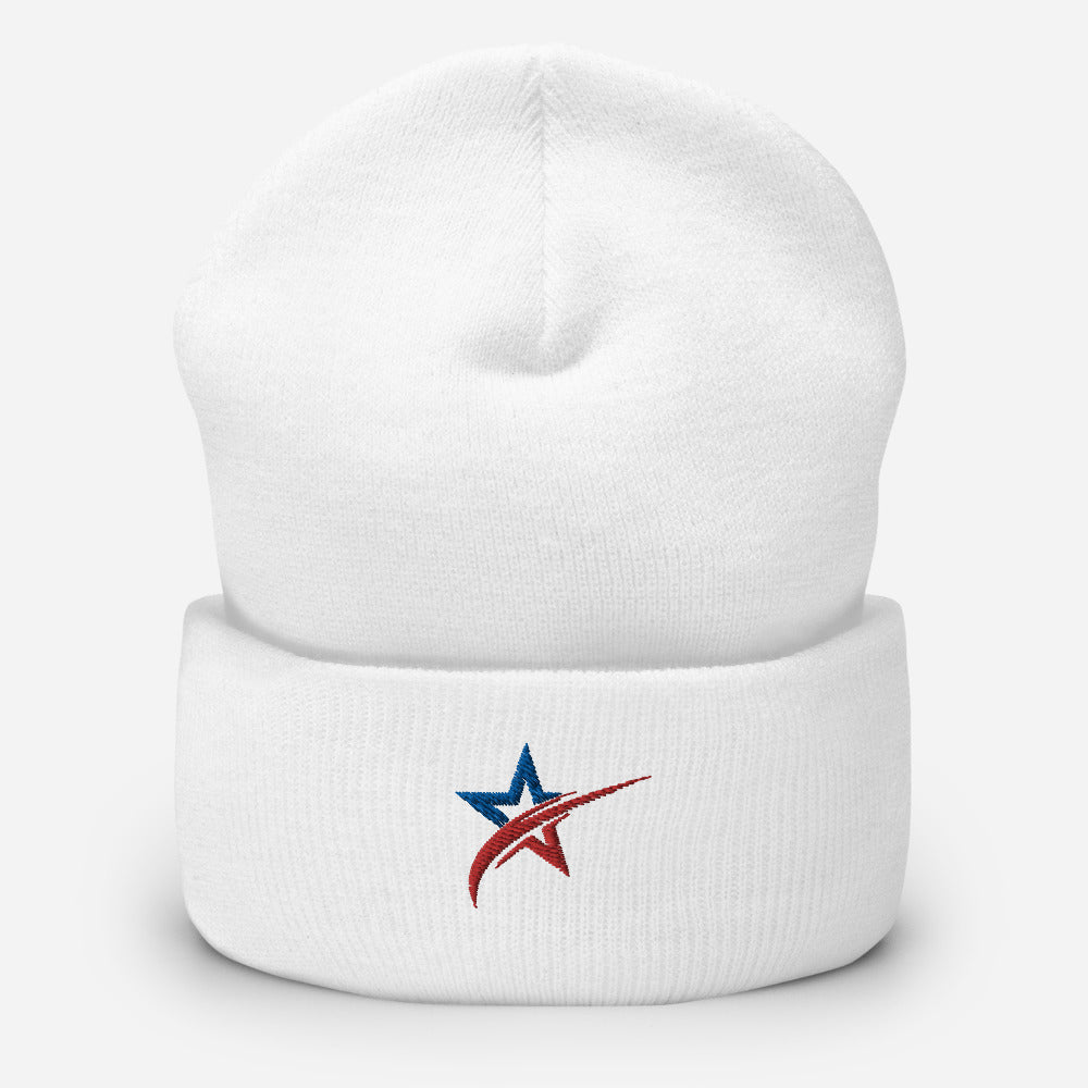Star Spangled Embroidered Cuffed Beanie