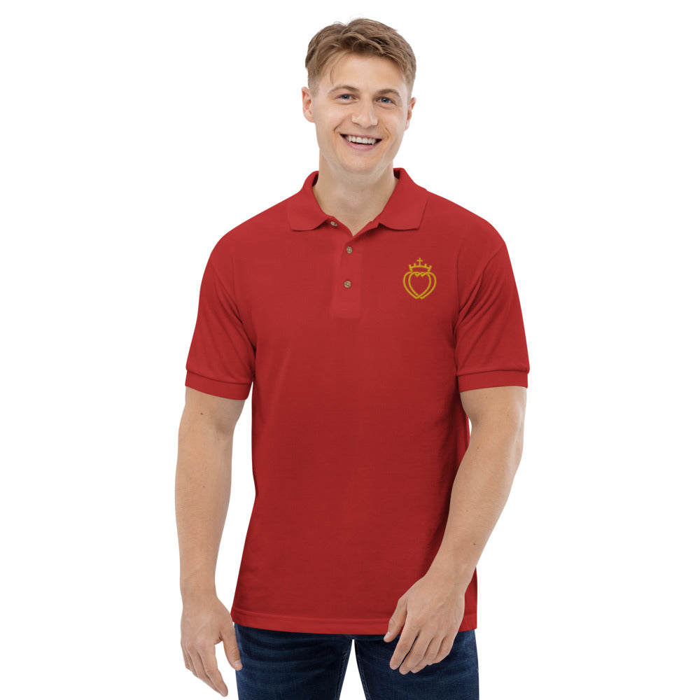 Catholic Tee Sacred Hearts Logo Embroidered Polo Shirt