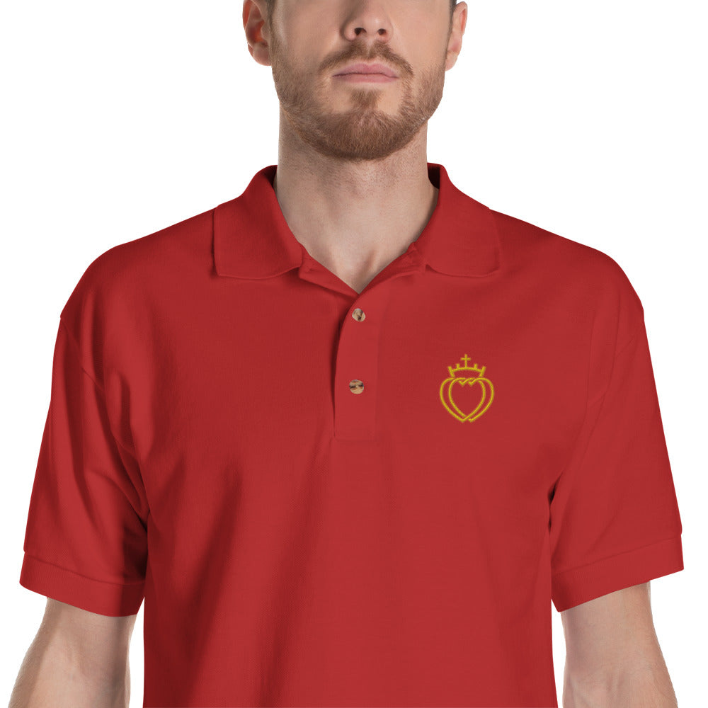 Catholic Tee Sacred Hearts Logo Embroidered Polo Shirt