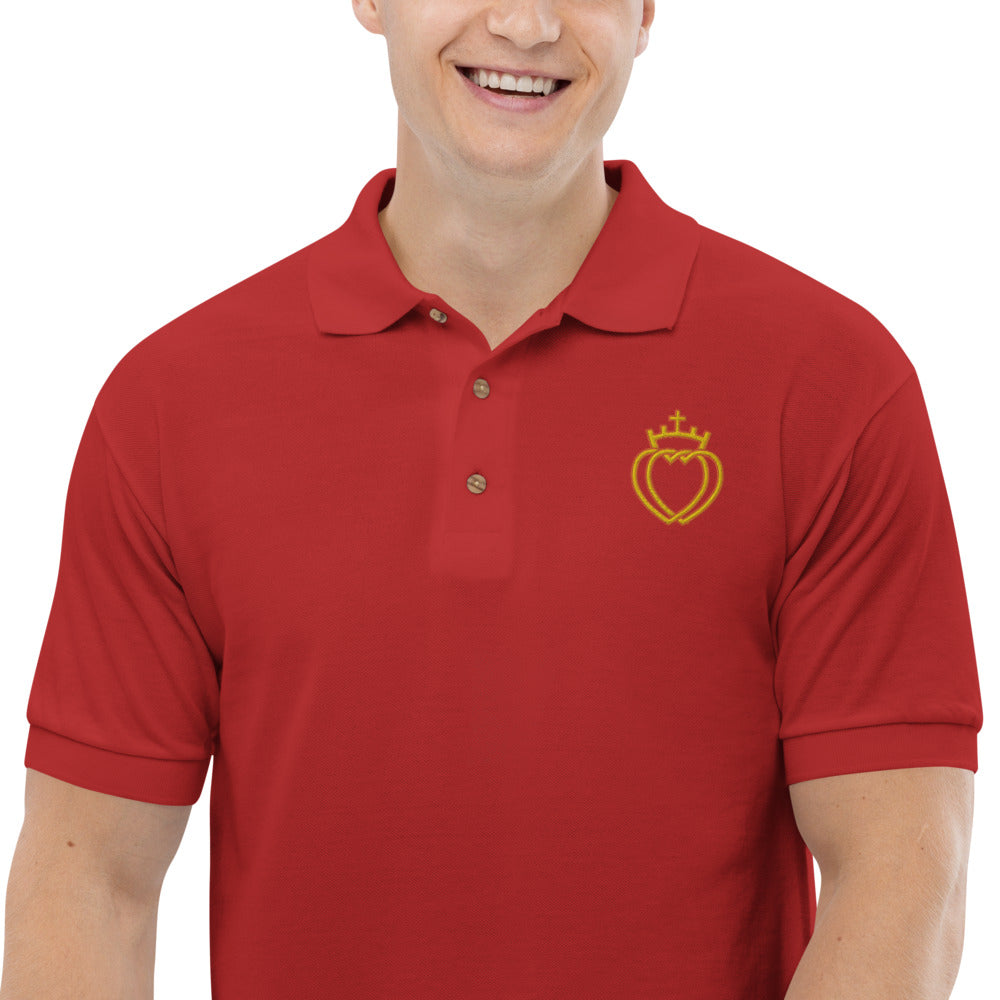 Catholic Tee Sacred Hearts Logo Embroidered Polo Shirt