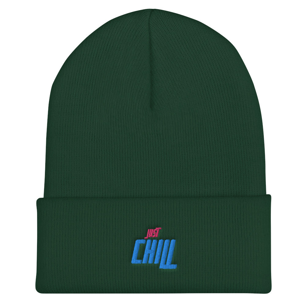Just Chill Embroidered Cuffed Beanie