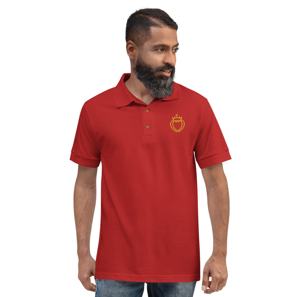 Catholic Tee Sacred Hearts Logo Embroidered Polo Shirt