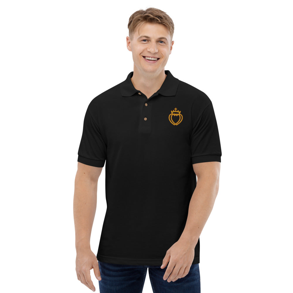 Catholic Tee Sacred Hearts Logo Embroidered Polo Shirt