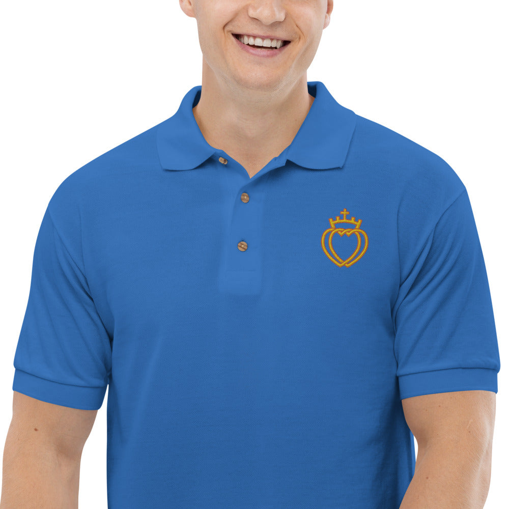 Catholic Tee Sacred Hearts Logo Embroidered Polo Shirt