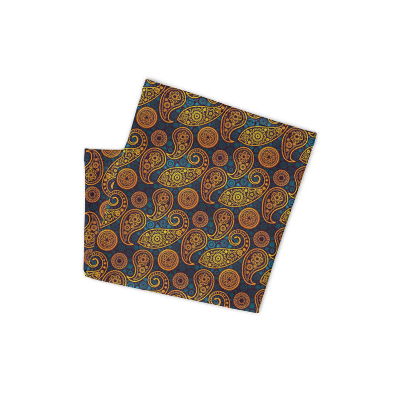 Paisley Gold Neck Gaiter Mask
