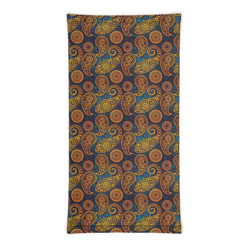 Paisley Gold Neck Gaiter Mask