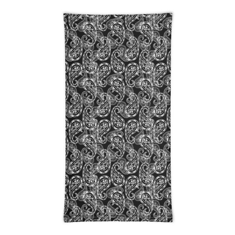Paisley Black Neck Gaiter Mask Scarf