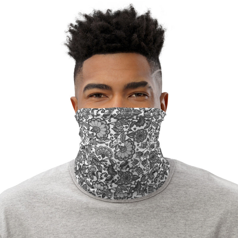 Floral Batik Neck Gaiter Mask Scarf