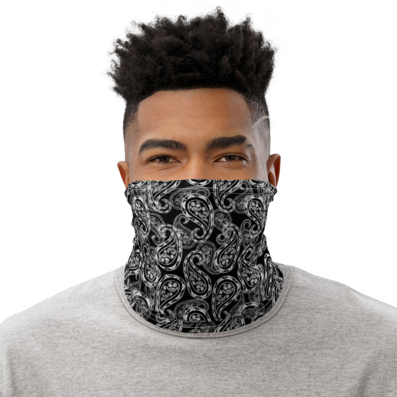 Paisley Black Neck Gaiter Mask Scarf