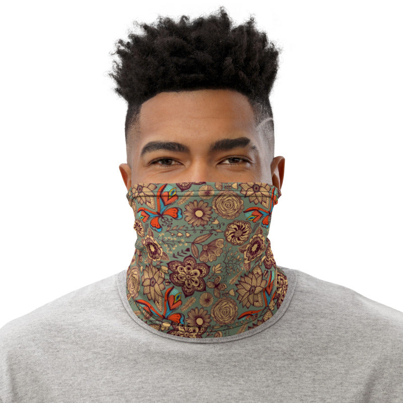Batik Floral Neck Gaiter Mask