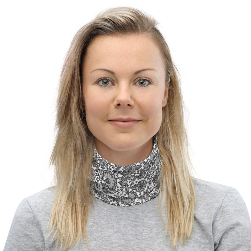 Floral Batik Neck Gaiter Mask Scarf