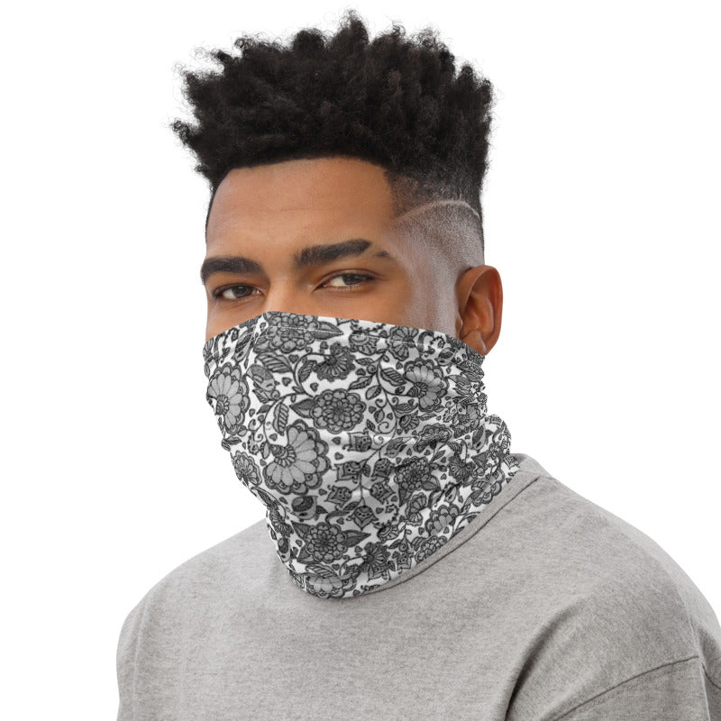 Floral Batik Neck Gaiter Mask Scarf
