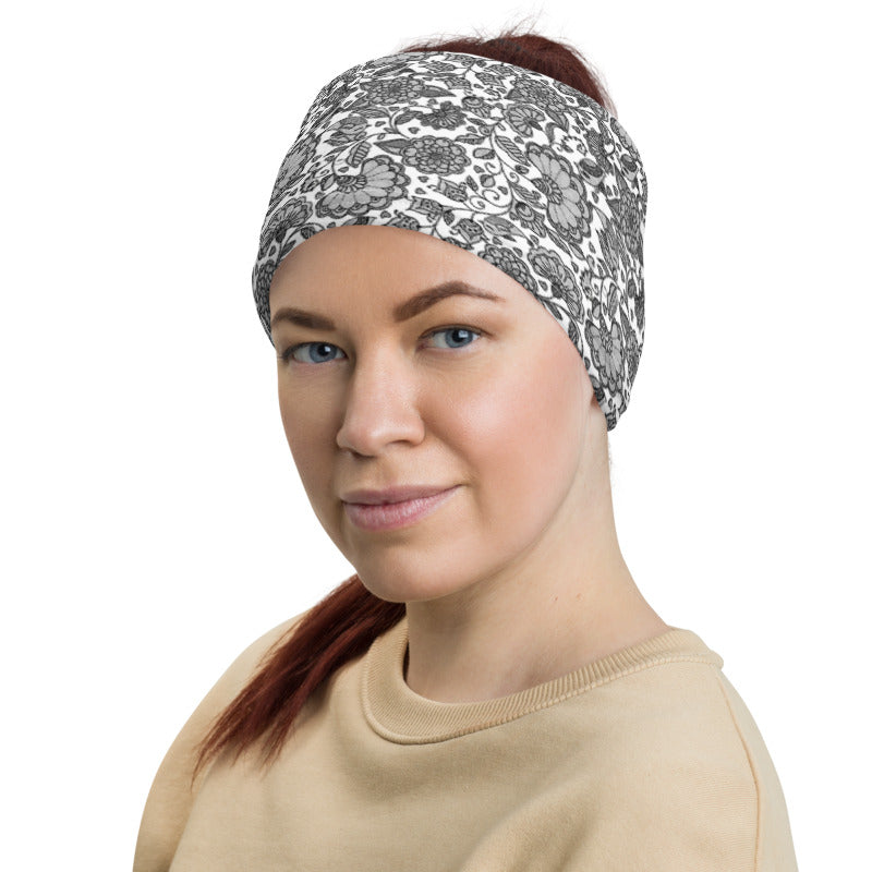 Floral Batik Neck Gaiter Mask Scarf