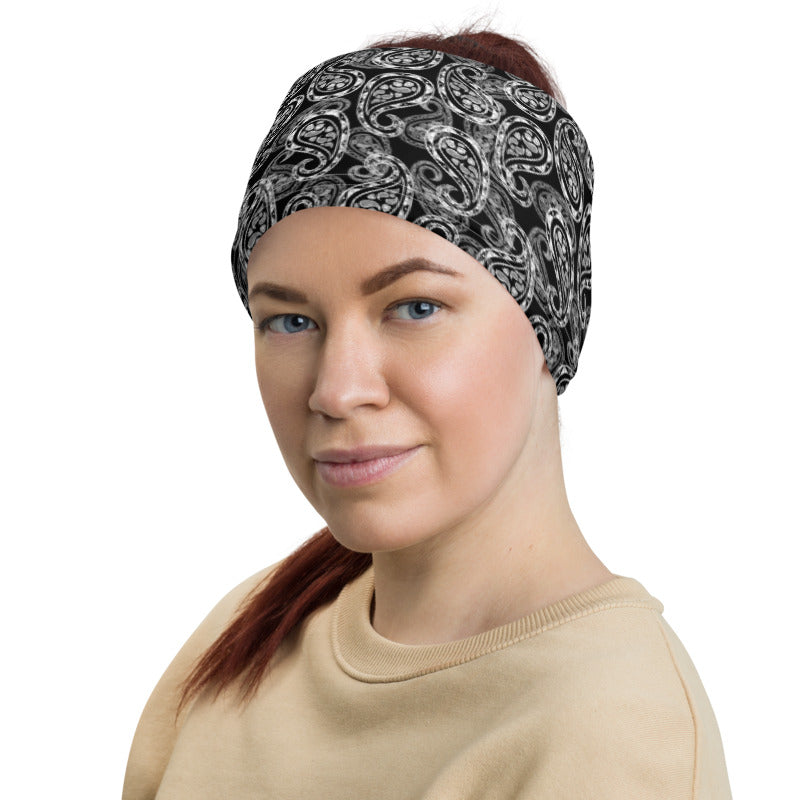 Paisley Black Neck Gaiter Mask Scarf