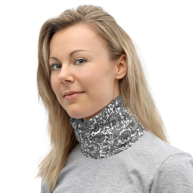 Floral Batik Neck Gaiter Mask Scarf