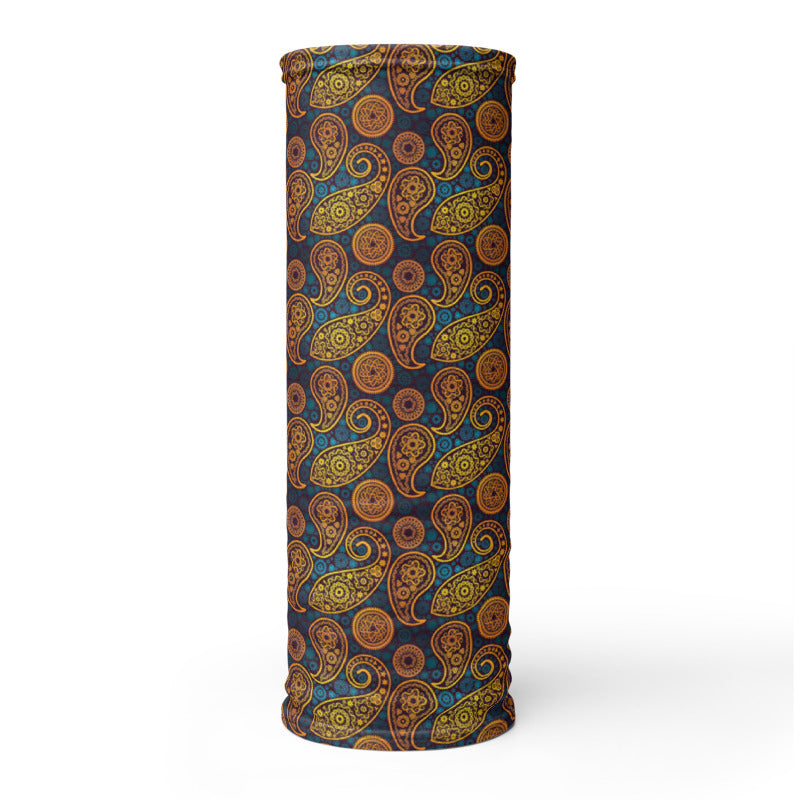Paisley Gold Neck Gaiter Mask