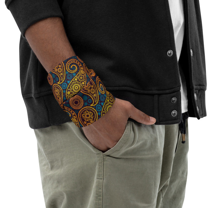 Paisley Gold Neck Gaiter Mask