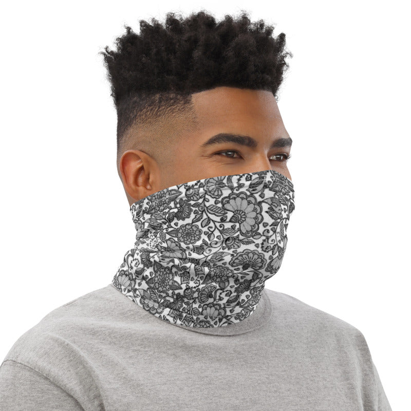 Floral Batik Neck Gaiter Mask Scarf