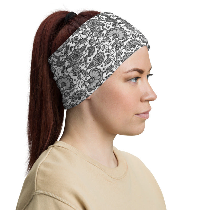 Floral Batik Neck Gaiter Mask Scarf