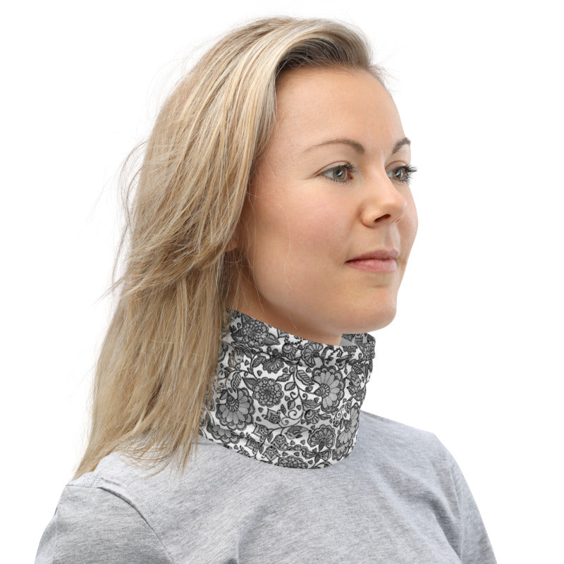 Floral Batik Neck Gaiter Mask Scarf