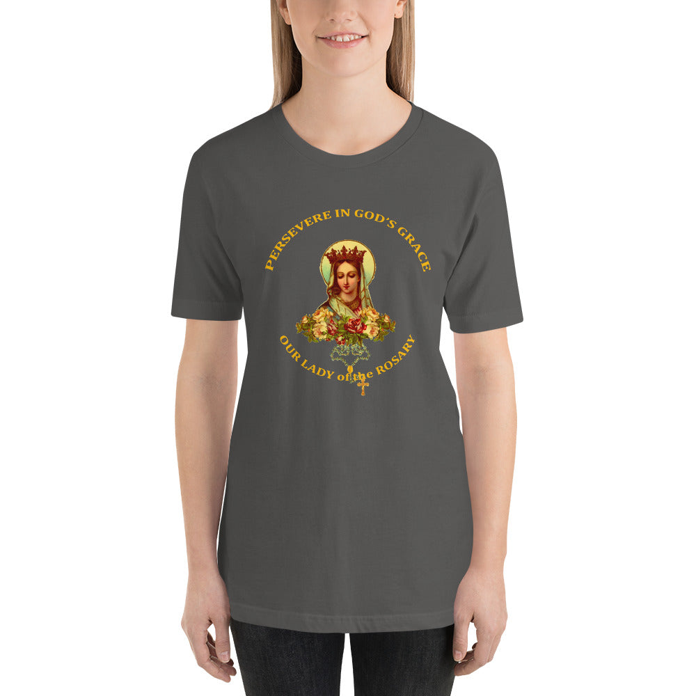 Our Lady of the Rosary Short-Sleeve Unisex T-Shirt (CT) - Trending Novelties & Gifts