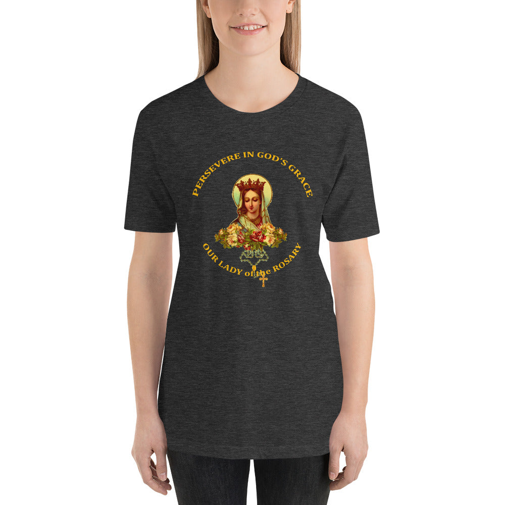 Our Lady of the Rosary Short-Sleeve Unisex T-Shirt (CT) - Trending Novelties & Gifts