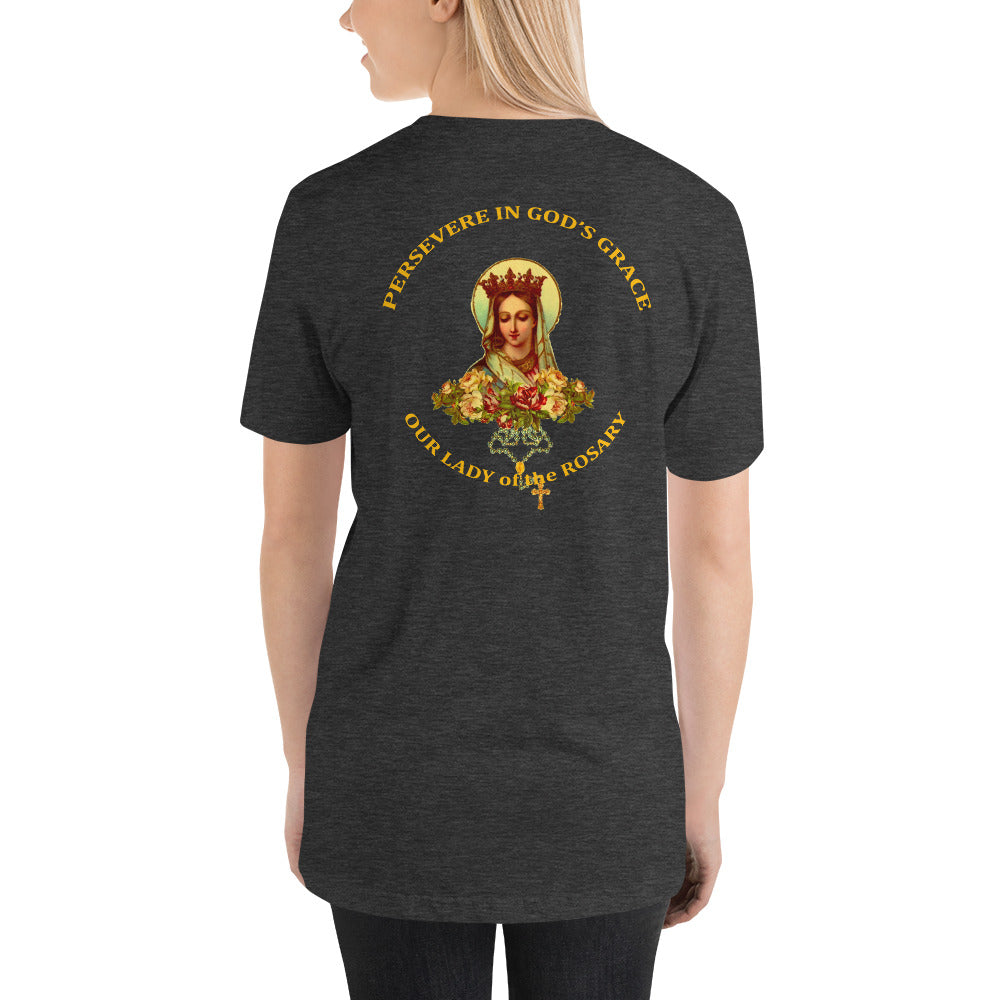Our Lady of the Rosary Short-Sleeve Unisex T-Shirt (CT) - Trending Novelties & Gifts