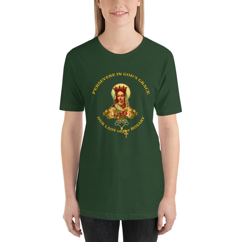 Our Lady of the Rosary Short-Sleeve Unisex T-Shirt (CT) - Trending Novelties & Gifts