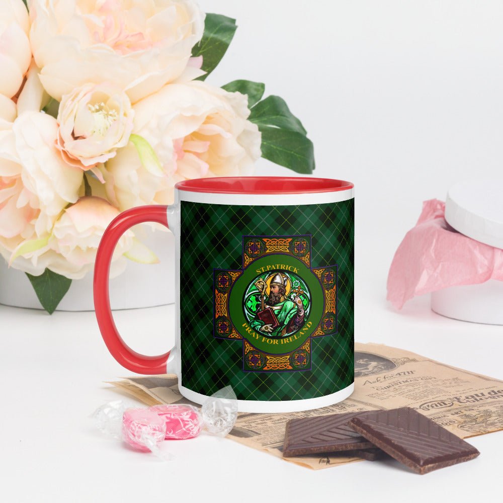 St. Patrick's Pray for Ireland Coffee Mug with Color Inside