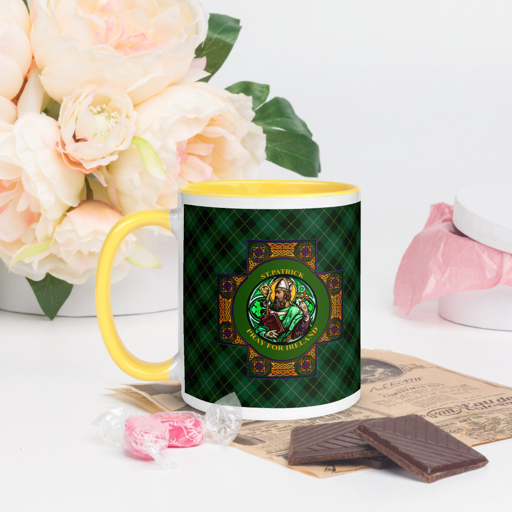 St. Patrick's Pray for Ireland Coffee Mug with Color Inside