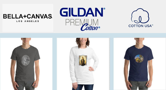 Why we use the t-shirt brands: BELLA+CANVAS and GILDAN for our t-shirt designs?