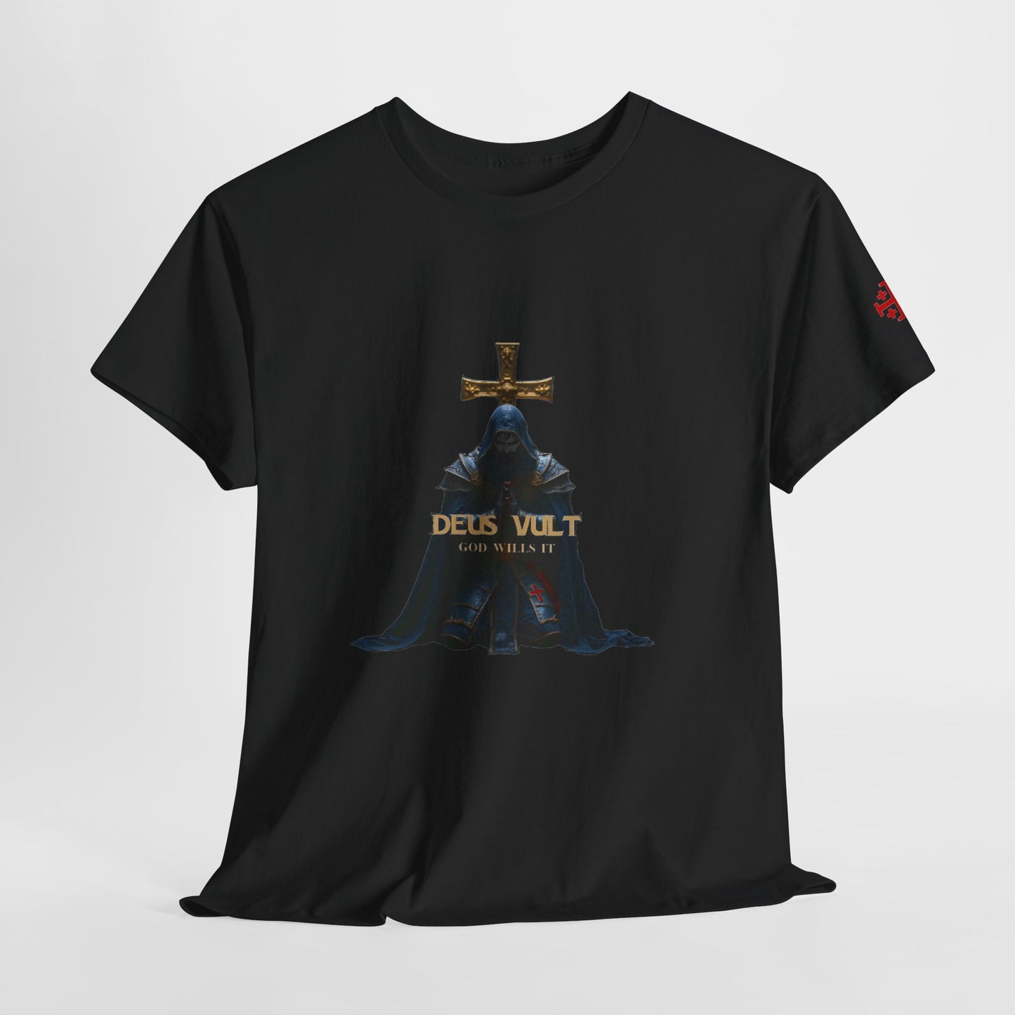 Deus Vult T-Shirt — Medieval Knight Cross Graphic Tee (CT)