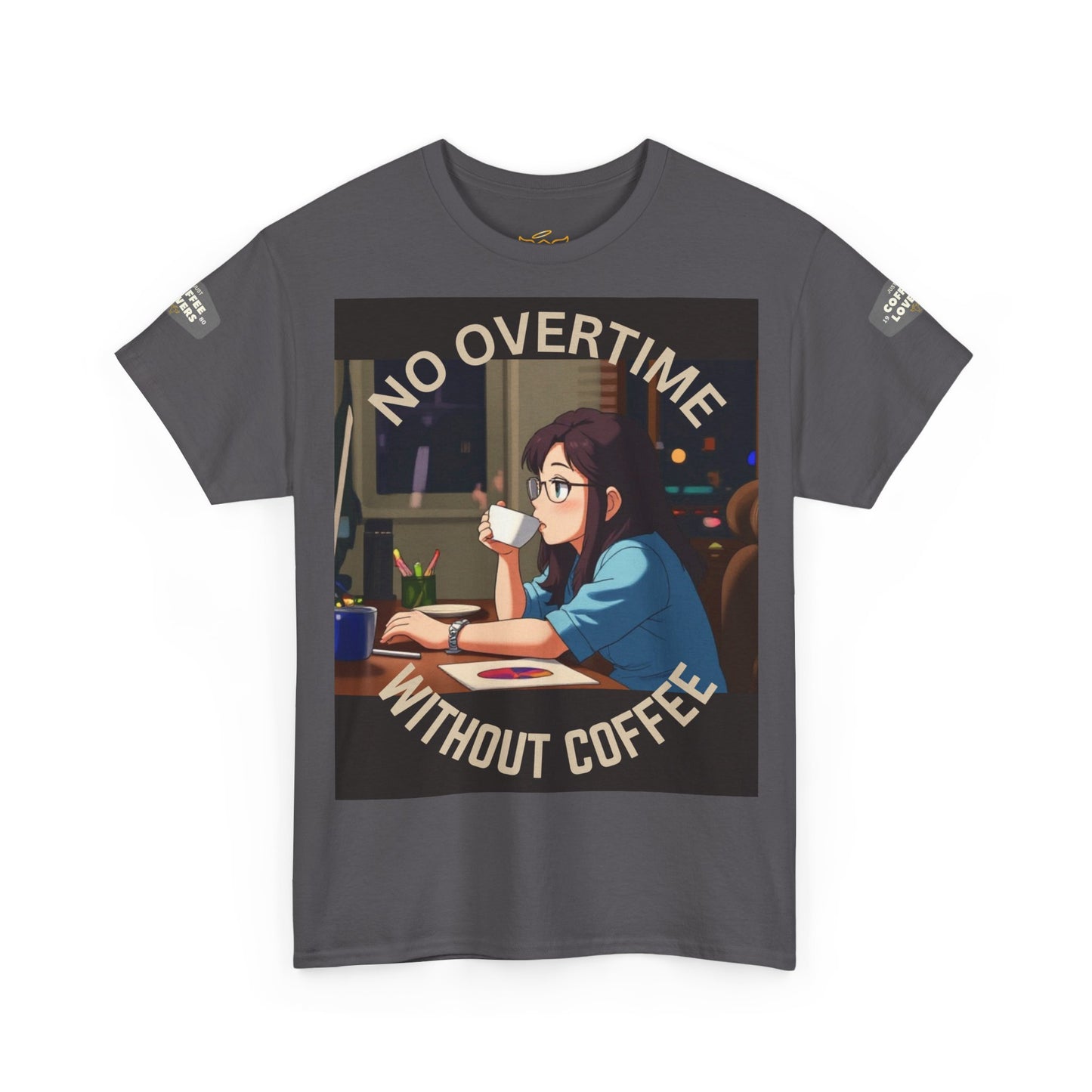 Coffee Lover's T-Shirt - 'No Overtime Without Coffee'