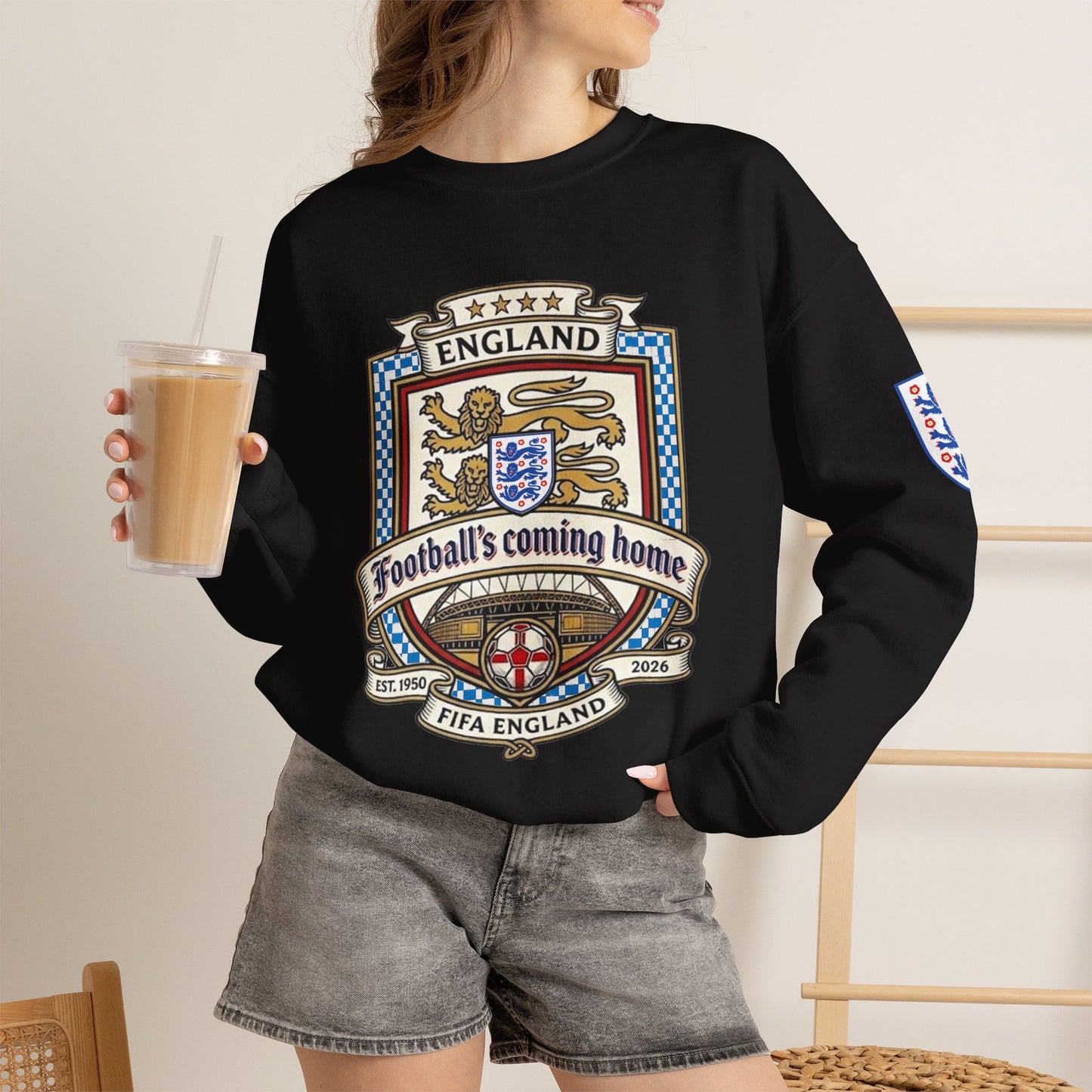 England's Soccer Fans' Crewneck Sweatshirt - "Football's Coming Home"