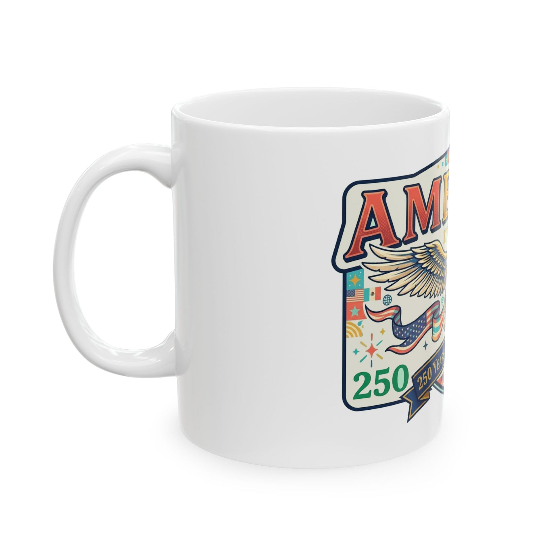 USA 250th ANNIVERSARY Patriotic Eagle Coffee Mug | America 250 Years of Independence Ceramic Mug - Trending Novelties & Gifts