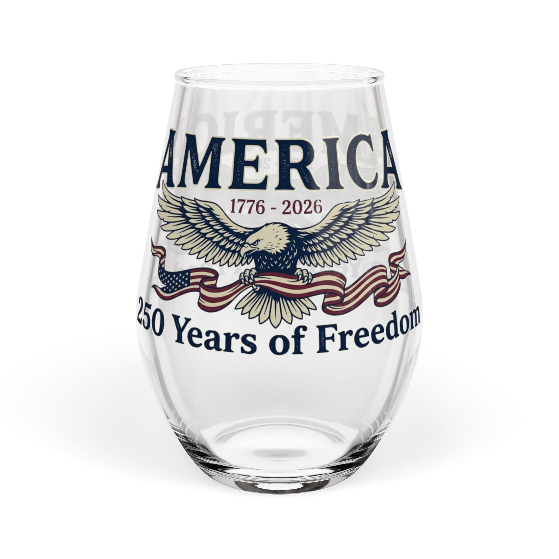 America 250 Years of Freedom Stemless Wine Glass – USA 250th ANNIVERSARY Celebration Wine Glass - Trending Novelties & Gifts