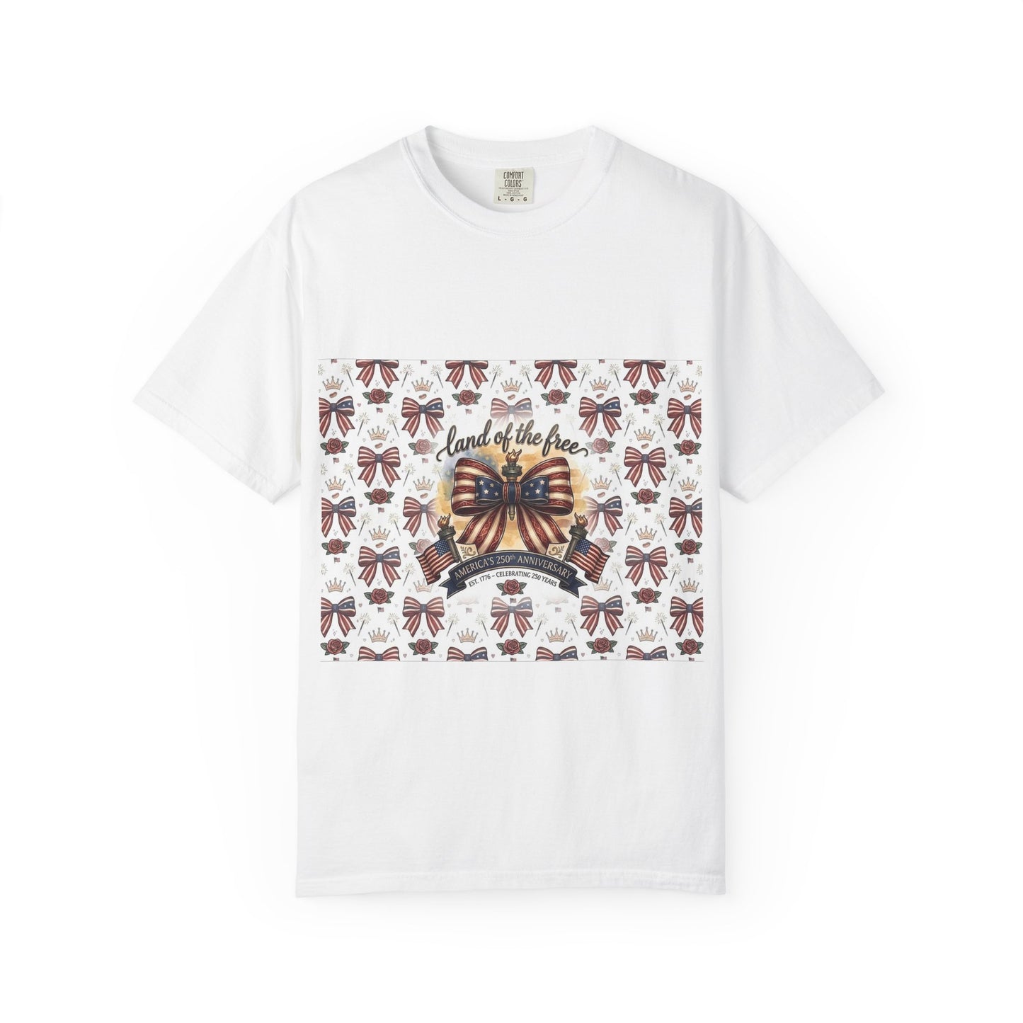 USA 250th Patriotic T-Shirt — American Flag Bow Graphic Tee - Trending Novelties & Gifts