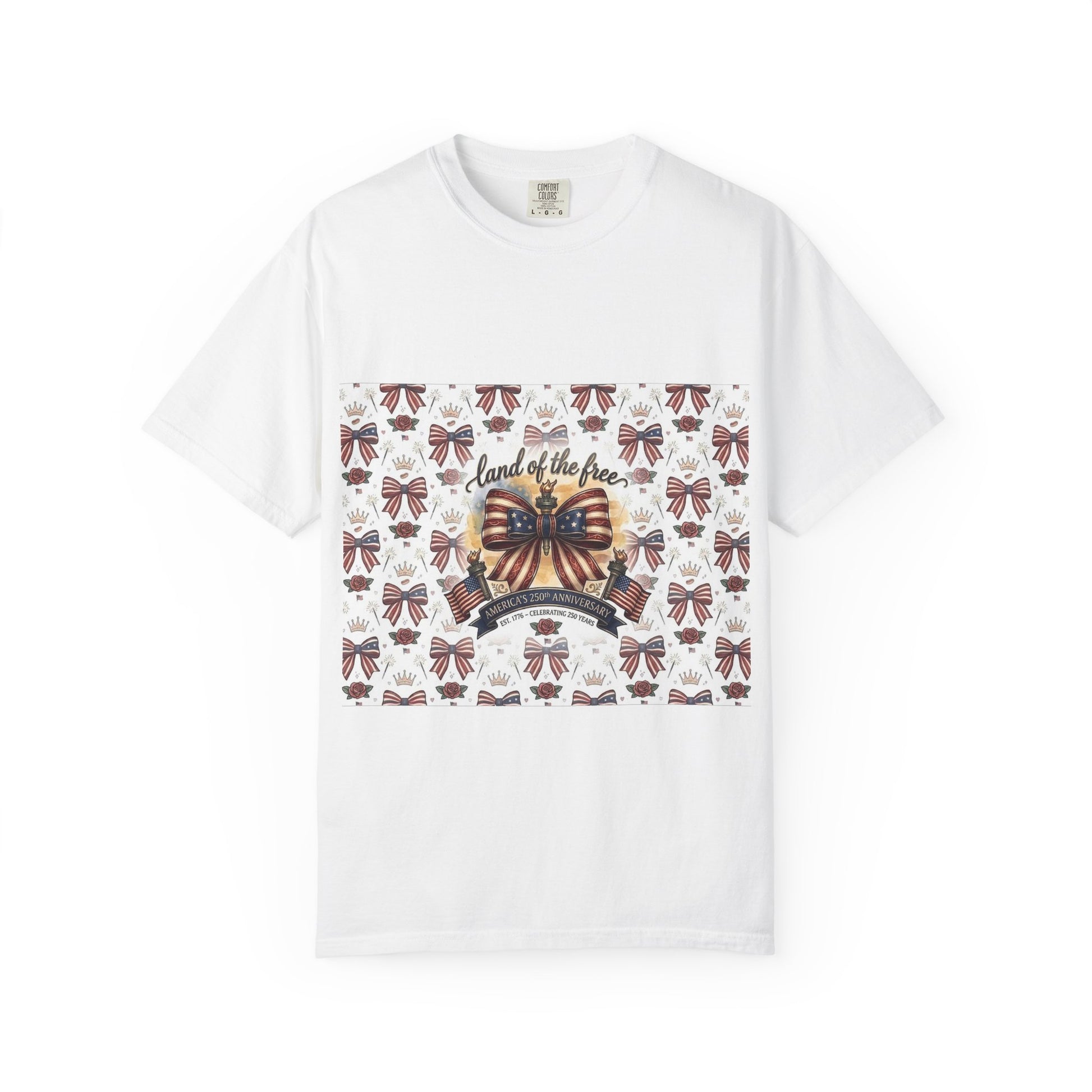 USA 250th Patriotic T-Shirt — American Flag Bow Graphic Tee - Trending Novelties & Gifts