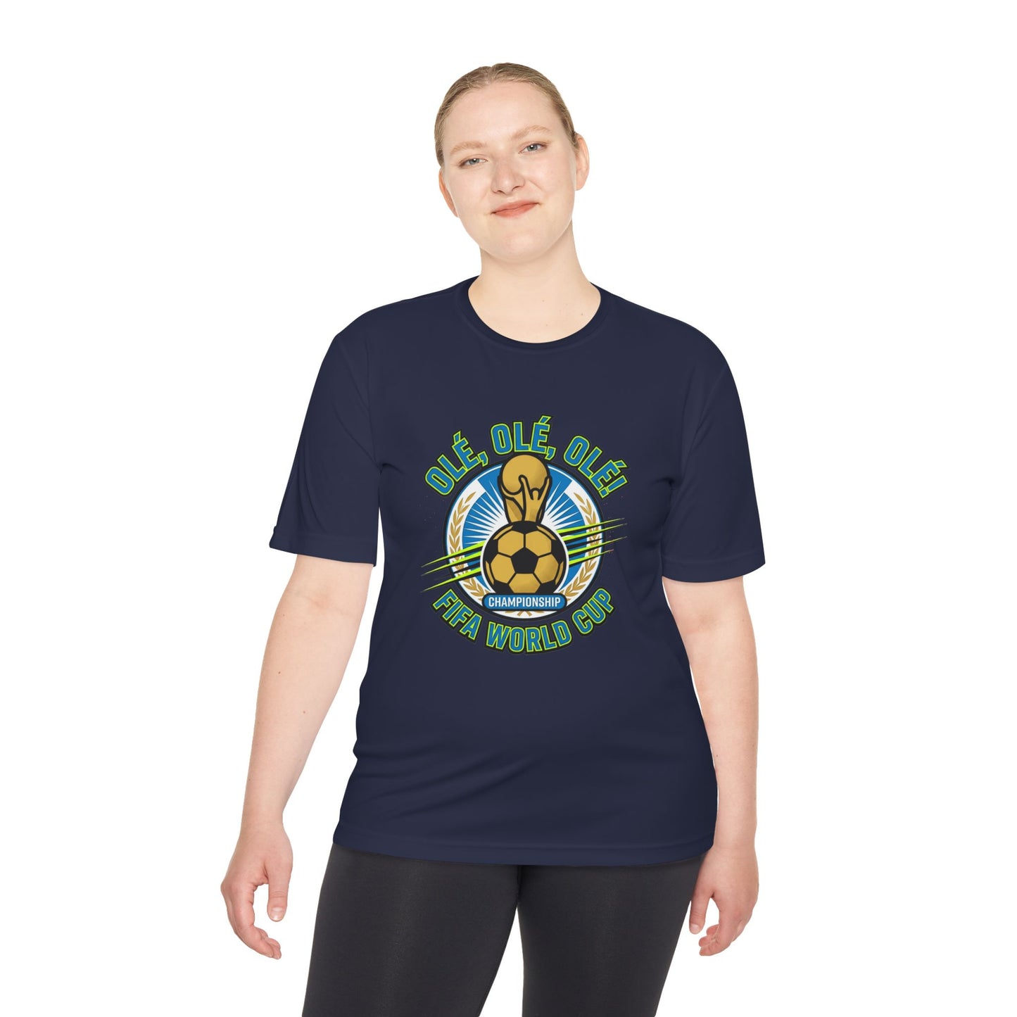 World Cup Soccer Moisture-Wicking Tee — "Ole Ole Ole" Graphic Tee - Trending Novelties & Gifts