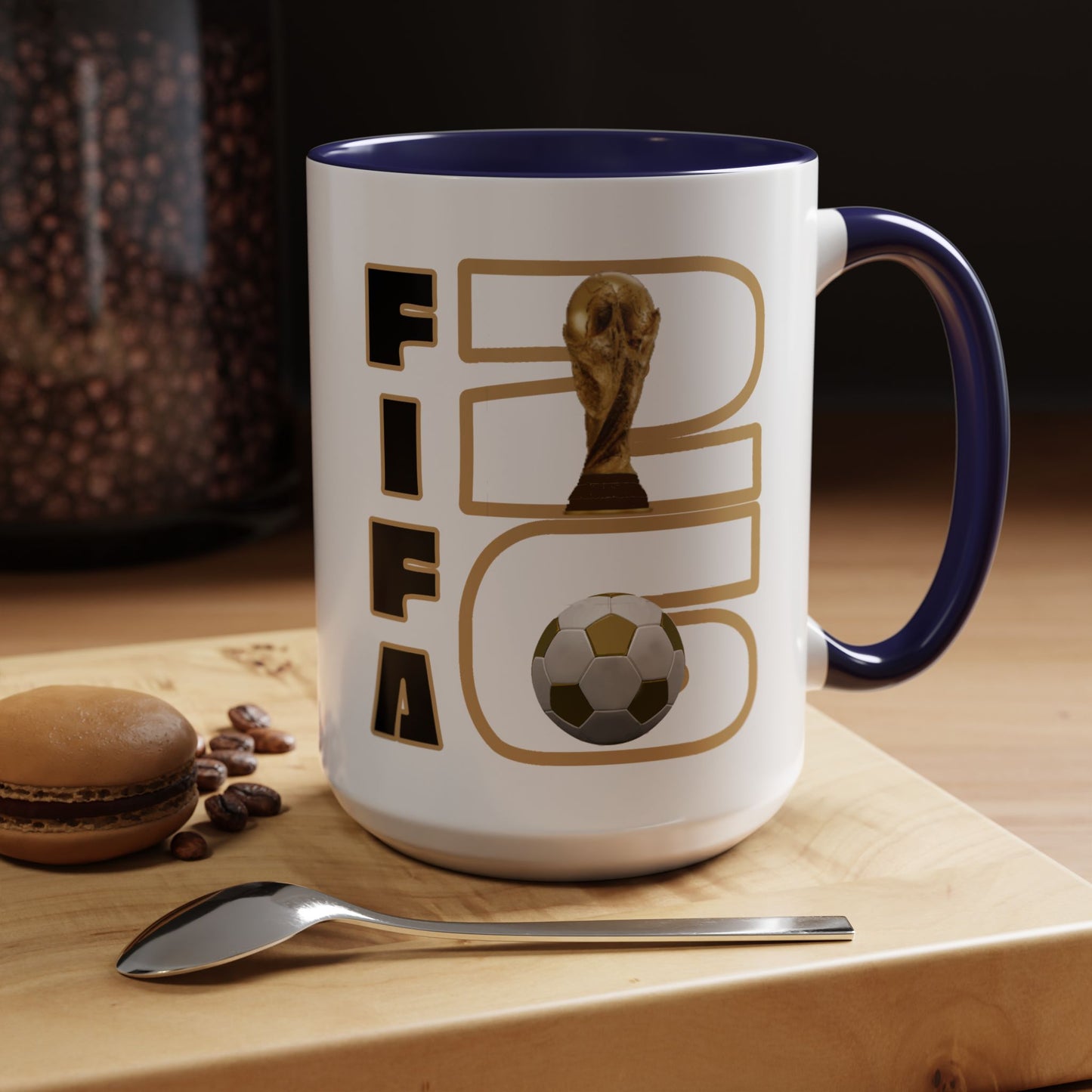 FIFA World Cup '26 Coffee Mug — Soccer Trophy & Ball Graphic 11/15oz