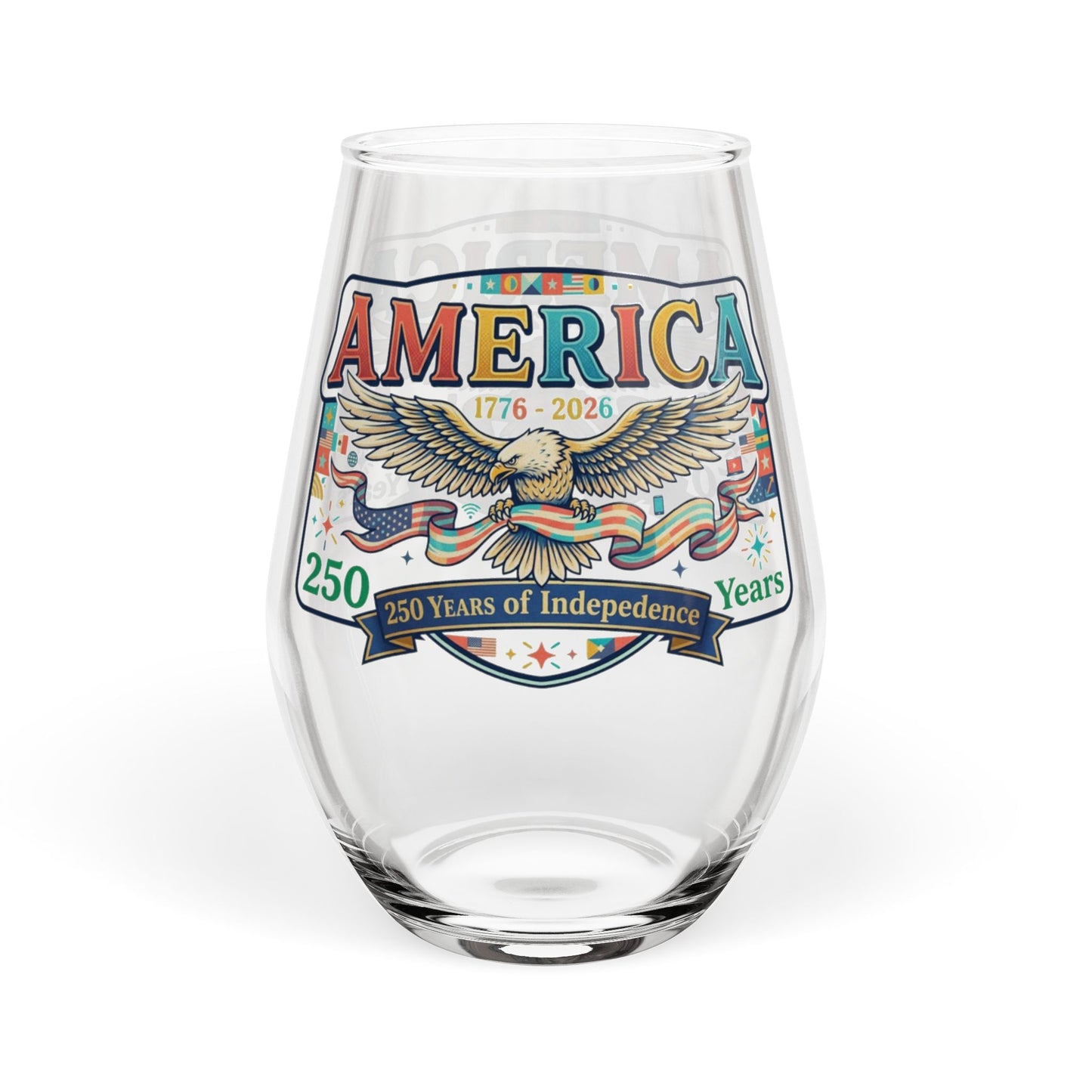 America 250th Anniversary Stemless Wine Glass – USA 250th ANNIVERSARY Stemless Wine Glass - Trending Novelties & Gifts