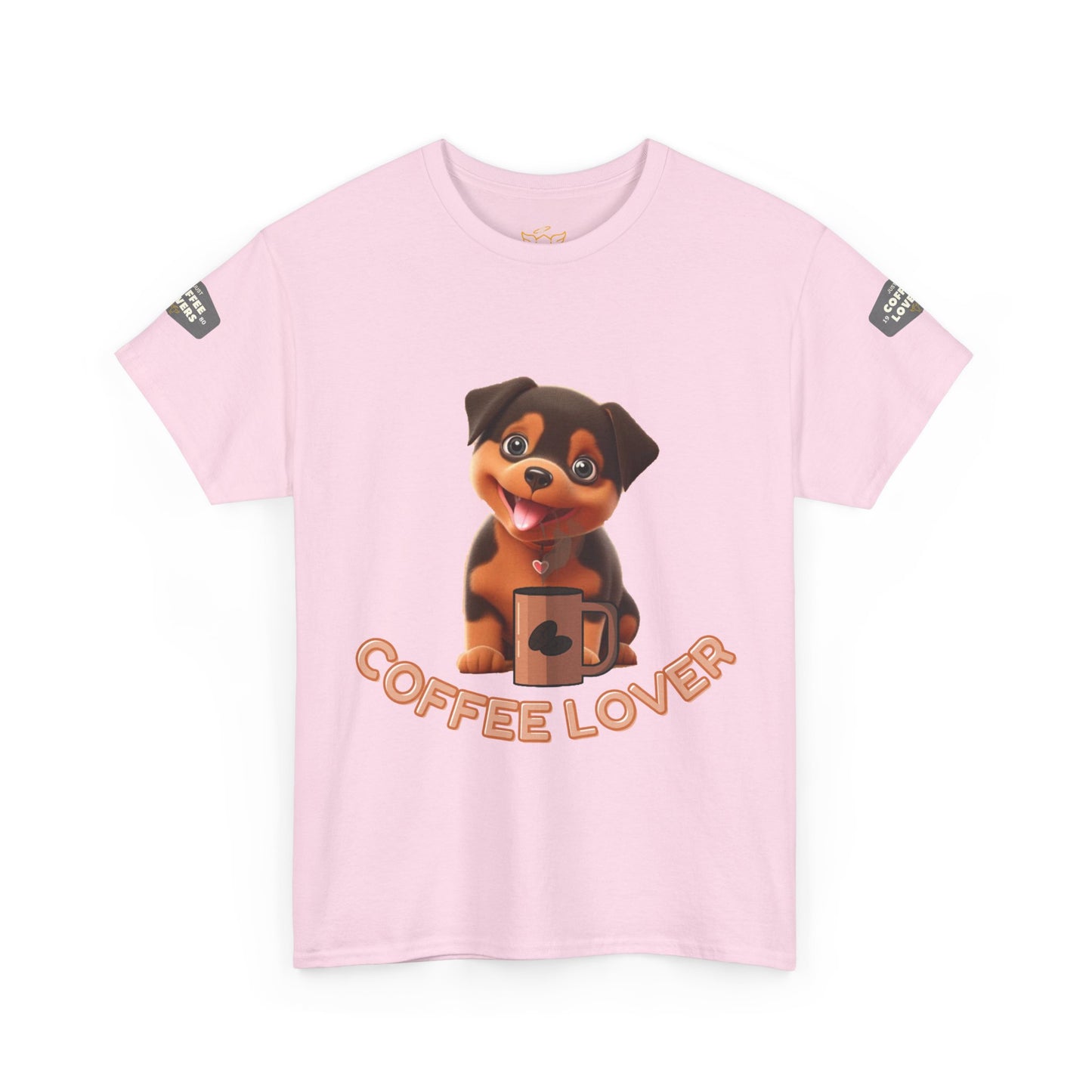 COFFEE LOVERS HEAVY COTTON TEE for Coffee and Dog Lovers.