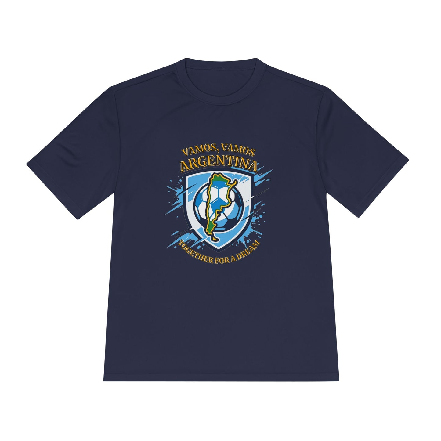 Argentina Soccer Shield Tee — "Vamos, Vamos Argentina" Football Shirt | Moisture-wicking tee - Trending Novelties & Gifts