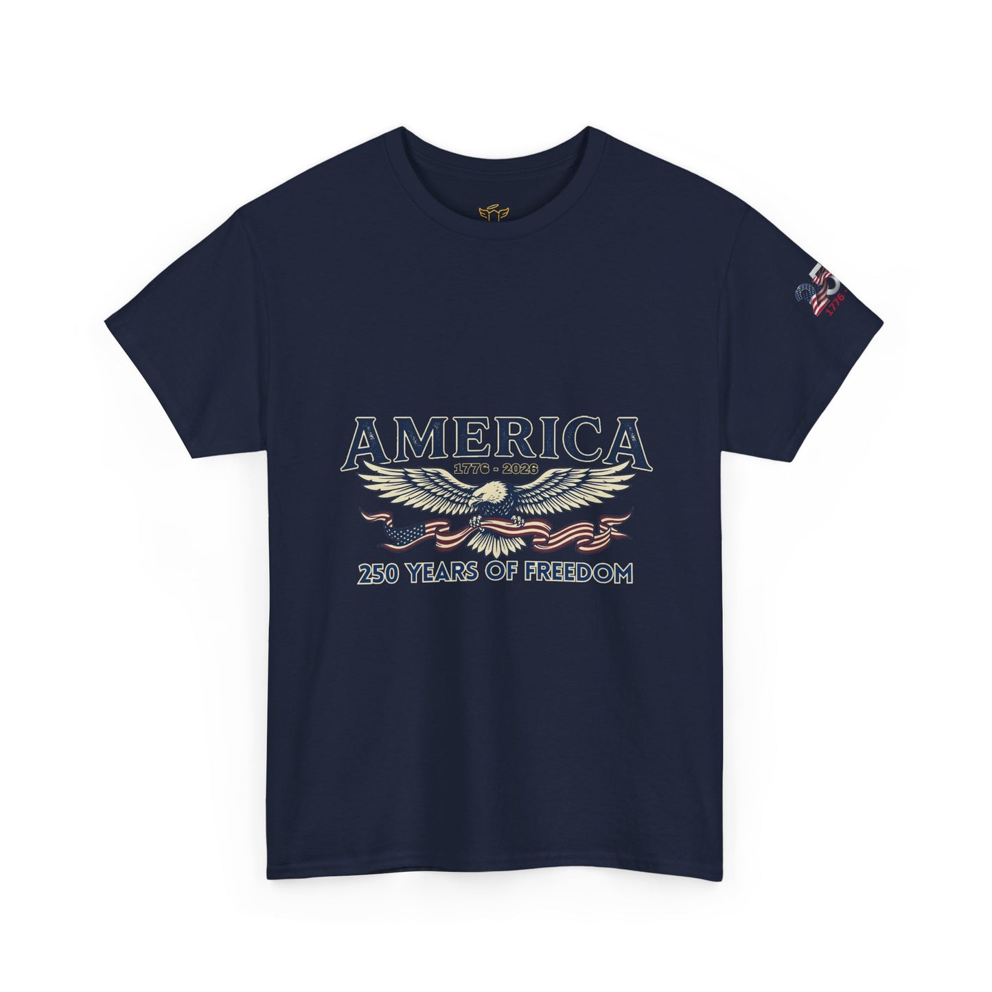 America 250 Years of Freedom T-Shirt — USA 250th ANNIVERSARY T-shirt, Black t-shirt with white text on a white background