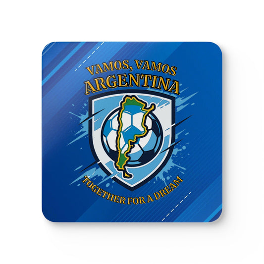 Argentina Soccer Cork Coaster Set — "Vamos, Vamos Argentina" Football Drink Coasters - Trending Novelties & Gifts