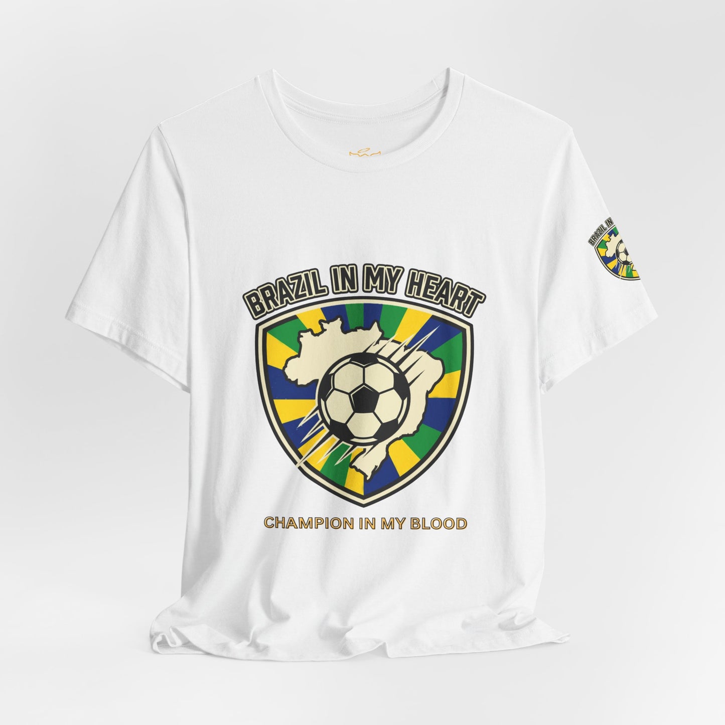 Brazil in My Heart Soccer Crest Tee | Brazil fans world cup 2026 shirts for sale