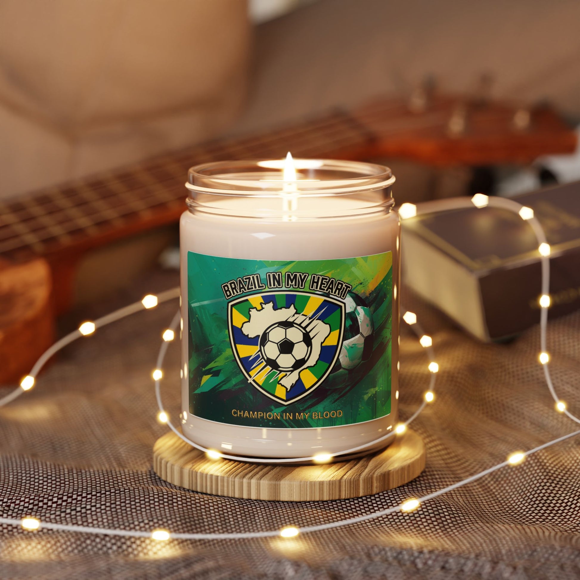 Brazil Pride Soccer Candle | Retro Championship, National Colors - Trending Novelties & Gifts
