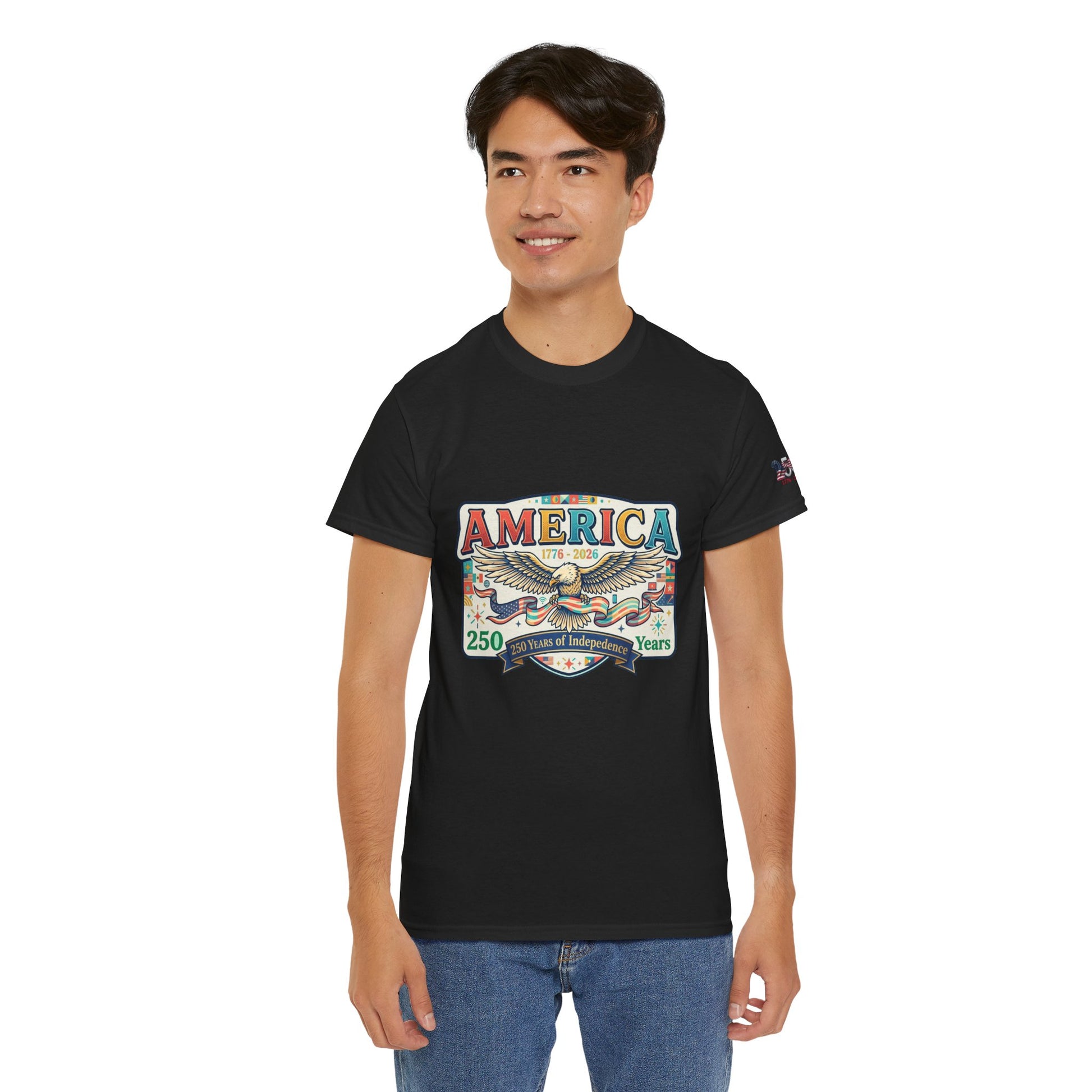USA 250th ANNIVERSARY Vintage Graphic Tee — 250 Years Patriotic Independence Day Shirt - Trending Novelties & Gifts