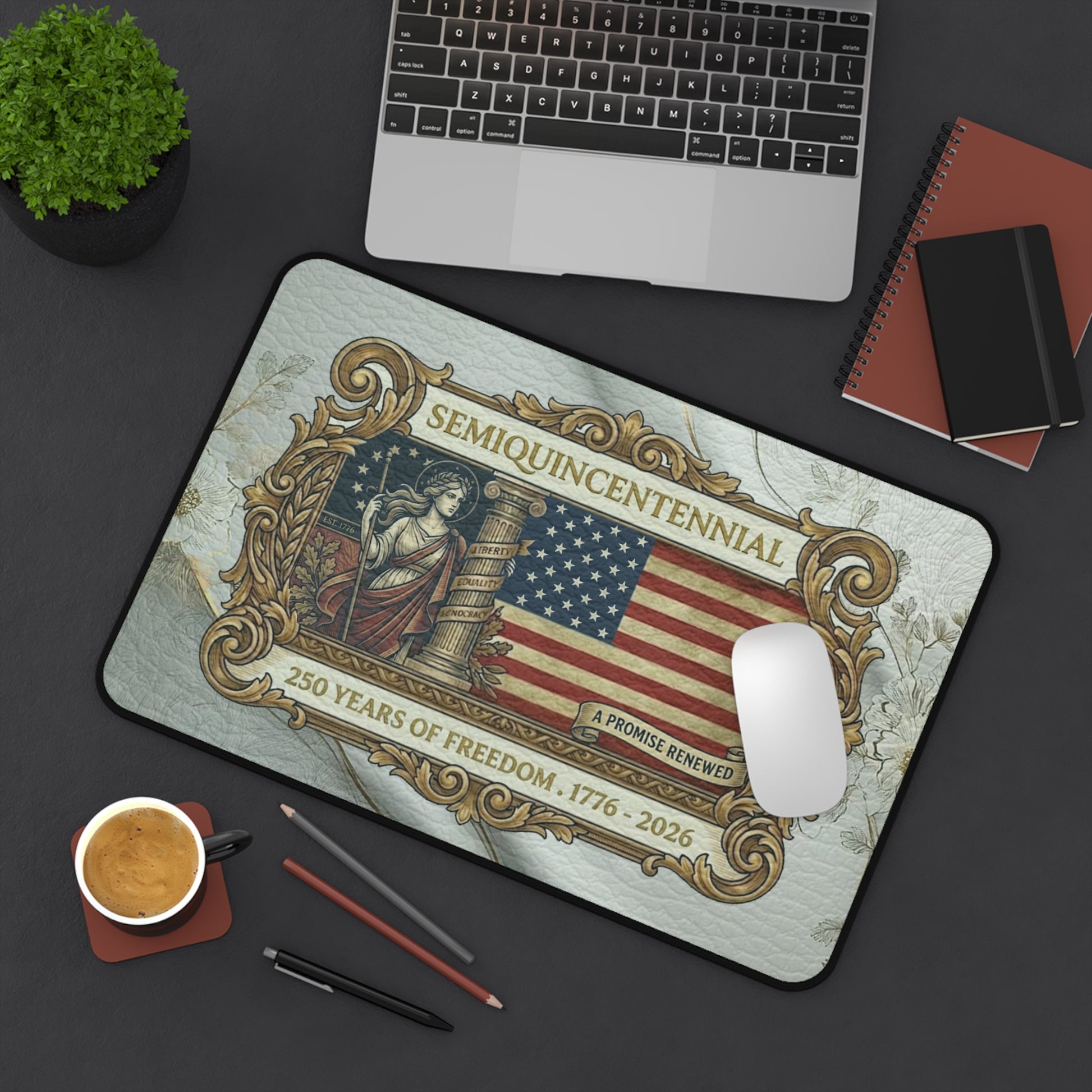 USA 250th ANNIVERSARY  (Semiquincentennial) Commemorative Desk Mat |  America 250 Years of Freedom Vintage Design Desk Mat - Trending Novelties & Gifts