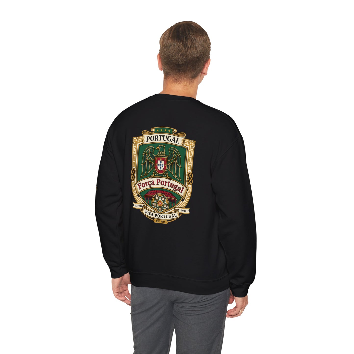 Portugal Soccer Fan Unisex Heavy Blend™ Crewneck Sweatshirt - Classic Portugal Soccer Crest Design Sweatshirt